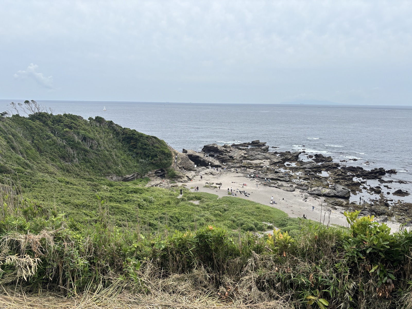 丘の上から見下ろす城ヶ島の海岸